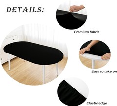 Wolkemer Fitted Oval Tablecloth Spandex Stretch Black Cocktail Table Cover El…