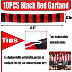 10 Pack 10 Feet Foil Fringe Garland Metallic Tinsel Streamers Banner Wall Han…