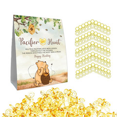 Winnie Mini Pacifiers Baby Shower Game, Pacifiers Hunt Sign, Classic Pooh Baby S