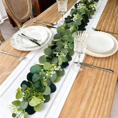 4 Packs 5.74 Ft Artificial Eucalyptus Garland Leaves with Flowers Artificial