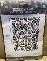 Creative Converting Black and White 6 Foot Damask Photo Backdrop