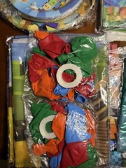Minecraft Birthday Party Supplies Kit Banner Balloons Cake Topper, Croc Charms
