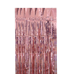 2x Laser Party Curtain Background Metallic Foil Fringe Birthday Photo Wall Decor
