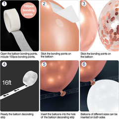 Rose Gold Black 40th Birthday Decorations Backdrop Balloon Arch Garland Kit Wome