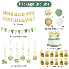 Roetyce Farewell Party Decorations Green Gold Who Said You Could Leave Banner
