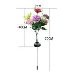 For Outdoor Solar Carnation Garden Lights IP65 Waterproof LED Stakes 2pcs