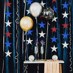 Star Garland, 4 Pack Red White and Blue Star Decorations for 4Th of July Patriot
