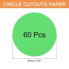 60 PCS Dark Green Circle Cutouts Paper 6 Inch Round Cutouts for DIY Crafts