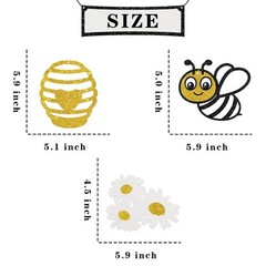 Honey Bumble Bee Hanging Swirl Decorations – Glitter 21 Pcs Bee Baby Shower P…