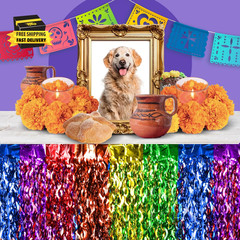 Cinco De Mayo Decorations 2 Packs Fiesta Party Wavy Metallic Tinsel Foil Fringe