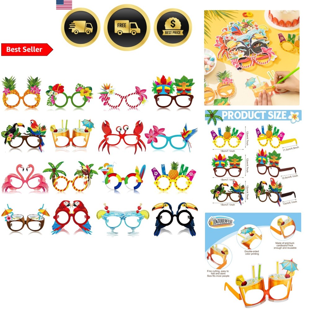 Hawaiian Party Glasses Bulk 32 Pack Summer Luau Pool Beach Props Cool Sunglasses