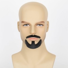 Fake Black Goatee Beard and Mustache Set Self Adhesive Stick-On Facial Hair f…