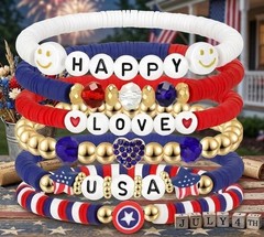 Express Your American Pride with Comfortable Red, White & Blue Beaded Bracelets