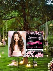 Personalized Birthday Yard Sign with Photo, Decoration Outdoor Garden Home, Sign