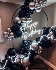 153Pcs Black and Silver Balloons Garland Arch Kit with Stars – 22 18 12 10 5 inc