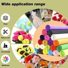 Crepe Paper Roll 17 In x 8.2 Ft 3 Rolls Azure Blue DIY Flower Making Set