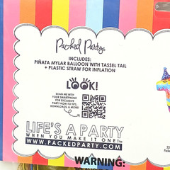 Pinata Party 32″ Mylar Balloon Tassel Tail Included Birthday Cinco de Mayo New