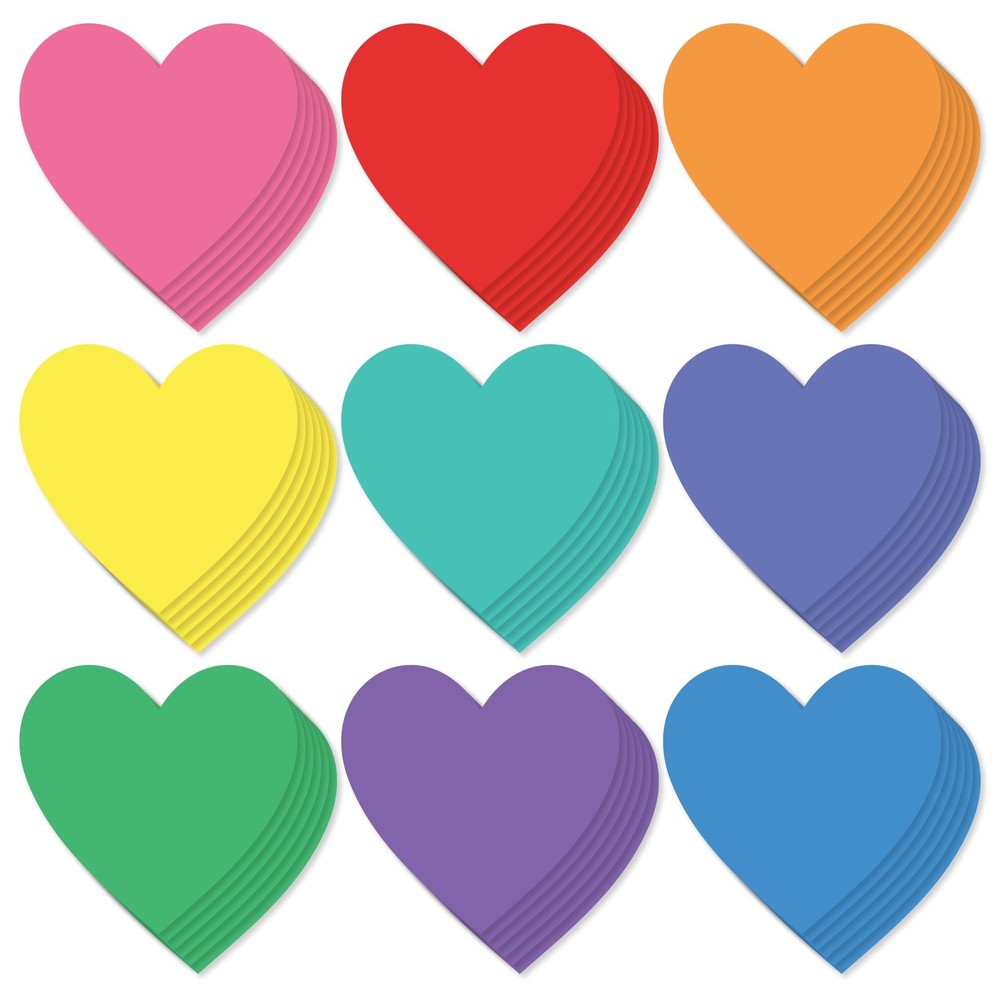 Paper Heart Cutouts 108 PCS 3 x 3 inch Shapes for Bulletin Board Decor