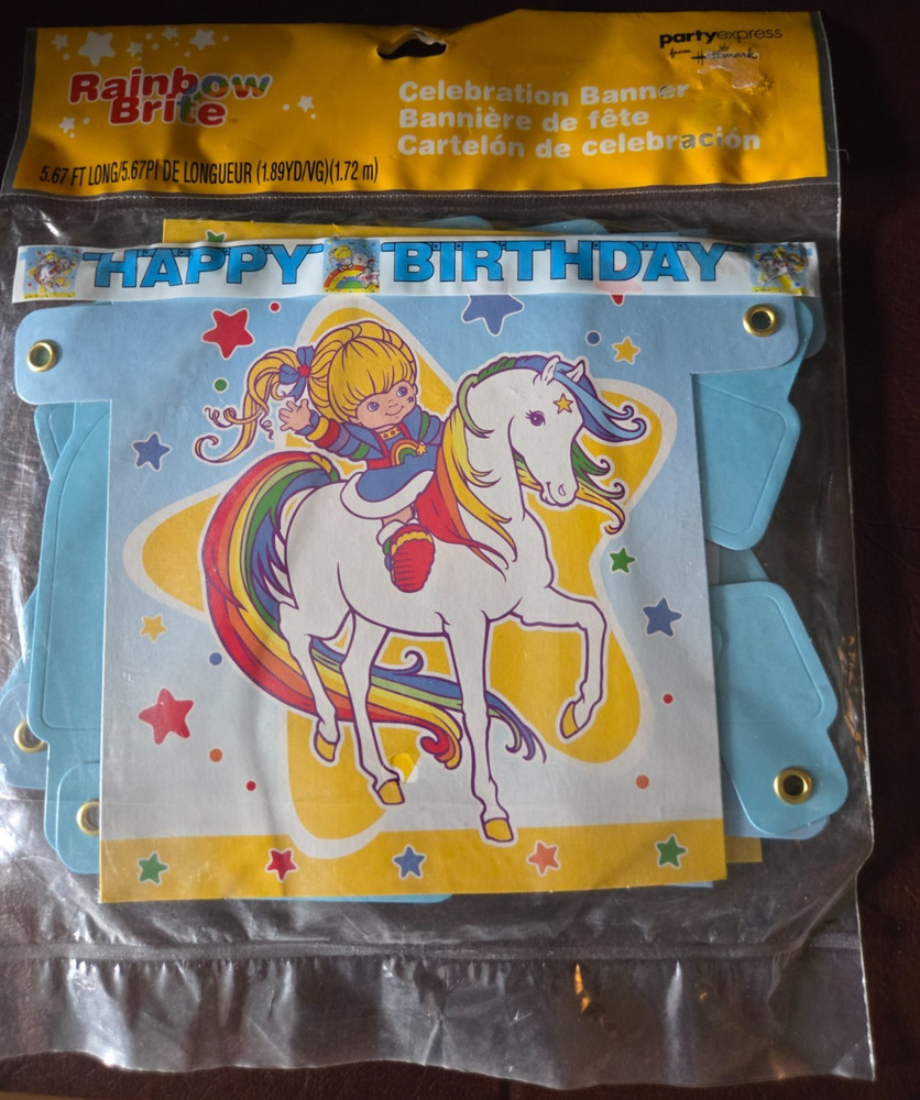 Vintage 2003! Rainbow Brite Birthday Banner new