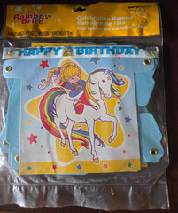 Vintage 2003! Rainbow Brite Birthday Banner new