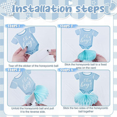 Blue Baby Shower Decorations Boy Blue Gingham Welcome Baby and Body Cloth Banner