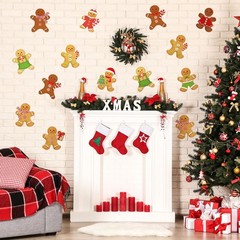 200 PCS Christmas Gingerbread Cutouts 10 Styles Paper With Glue Point Dots