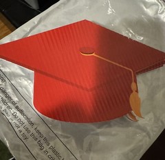 Graduation Red Gold Glitter Assorted Cutouts Random Qty -Paper Grad Decoration