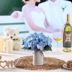 Blue 12 Sets Wedding Flower Table Centerpieces Artificial Hydrangeas with Rus…