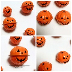 20Pcs 4cm 1.6″ DIY Halloween Pumpkin Head Bells Tree Decorations Hanging Decor