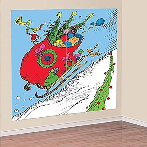 Traditional Grinch Stole Christmas Seuss Holiday Party Scene Setters Decoration