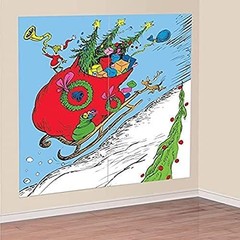 Traditional Grinch Stole Christmas Seuss Holiday Party Scene Setters Decoration