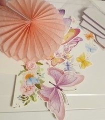 7 PC Honeycomb Paper Butterfly Tabletop Decorations UNUSED 5 X 6 Inches