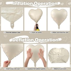 Cream Brown Heart Balloons, 12Pcs Brown Apricot Foil Balloons, Beige Coffee F…