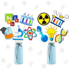Science Birthday Party Decorations 18Pcs Science Theme Centerpiece Sticks for Ta