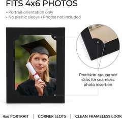 6 Pack Picture Centerpieces for Table, 4-Sided 4X6 Photo Display Boxes, Hollow C