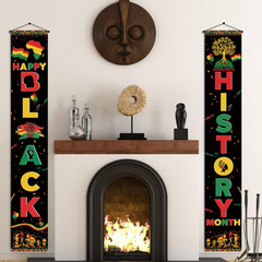 Black History Month Decorations, 2Pcs Happy Black History Month Banner African A