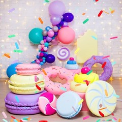 3.52 oz Rainbow Tissue Sprinkle Donut Table Confetti for Baby Shower Birthday