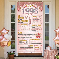 30Th Birthday Decorations for Women, Rose Gold Back in 1996 Door Cover Decor, Th