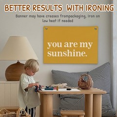 You Are My Sunshine Linen Wall Hanging 20×30 Inch – Yellow Canvas Banner for …