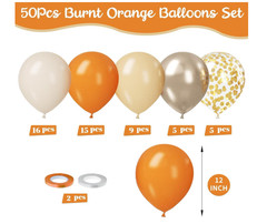 High Quality Baloons 50pcs Orange and Apricot Balloons, 12 Inch Party Baloons .