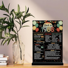 60Th Birthday Decorations Women Men, Black Colorful Back in 1966 Birthday Poster