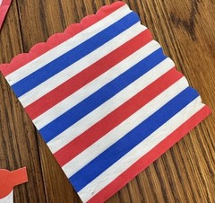 VTG 50s Patriotic Red White Blue Axe Cutout 4th of July Party Napkins, 5 Pieces