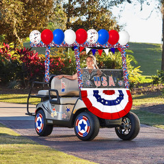 34-Piece Independence Day Golf Cart Decoration Kit – Red, White, Blue Decor