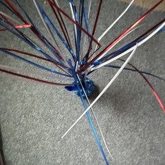 Patriotic Red White Blue Metallic Foil Spray Party Table Centerpiece Decor