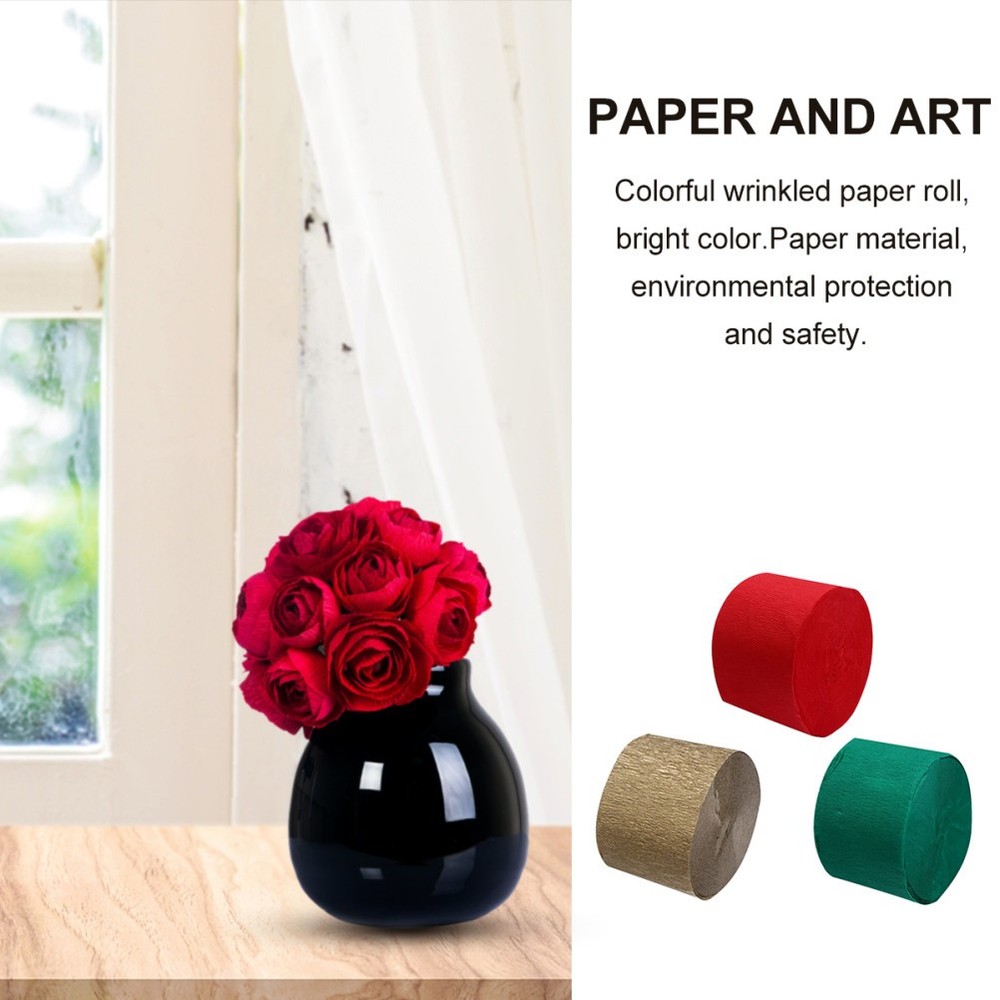 9Pcs Crepe Paper Rolls Assorted Colors Party Streamers Decoration Paper