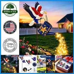 Modern Eagle Decorative Lights in Metal for Memorial Day and Independence Day