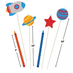 Multicolor Blast Off Birthday Candle Mix – 8-Piece Set, 2 Spiral 8-pk, Colour