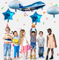 31Inch Large Airplane Blue Party Decoration Airplane Balloon Birthday Party Supp