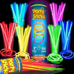 Glow Sticks Party Supplies 100Pk – 8 Inch Glow in the Dark Light up Sticks Party