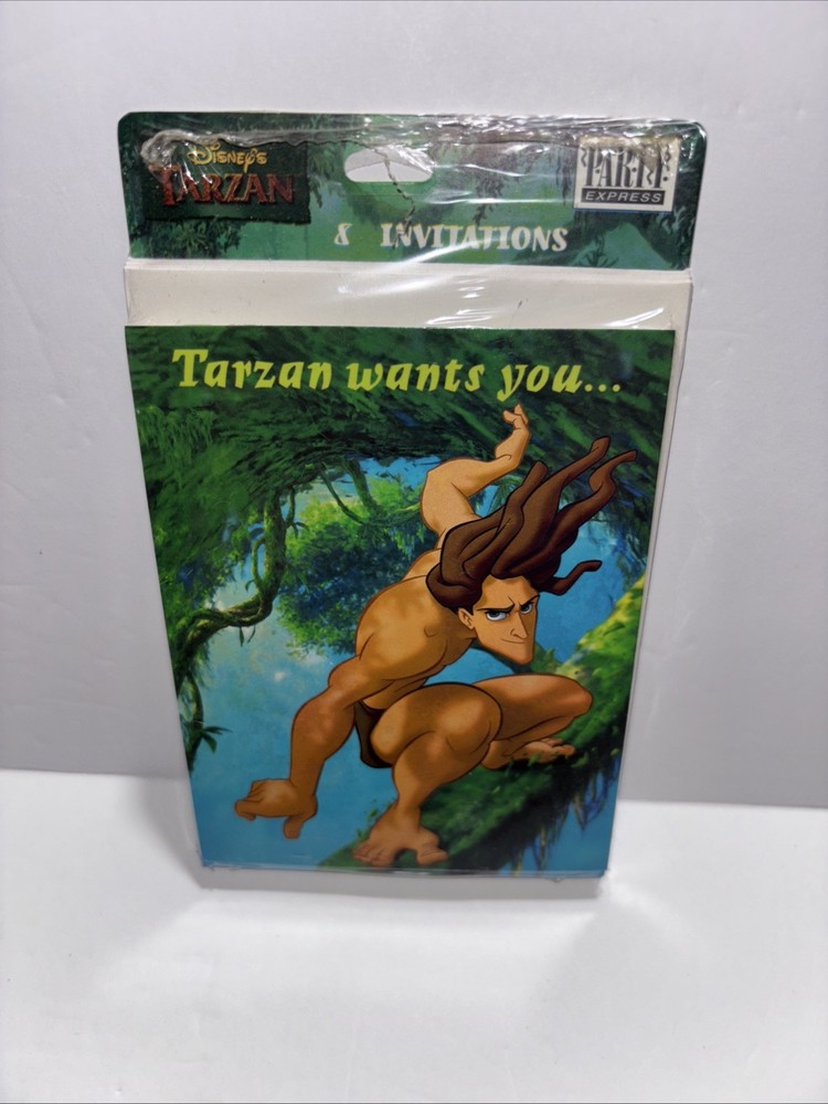 Vintage Hallmark Disney Tarzan Birthday Party Invitations 8 Ct Pack